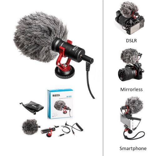 Microfone direcional para câmeras e celular boya mm1