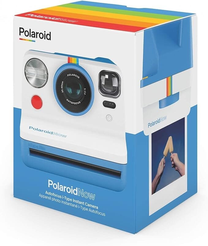 Câmera Impressão Instantânea Polaroid NOW Branca e Azul Câmera Polaroid 