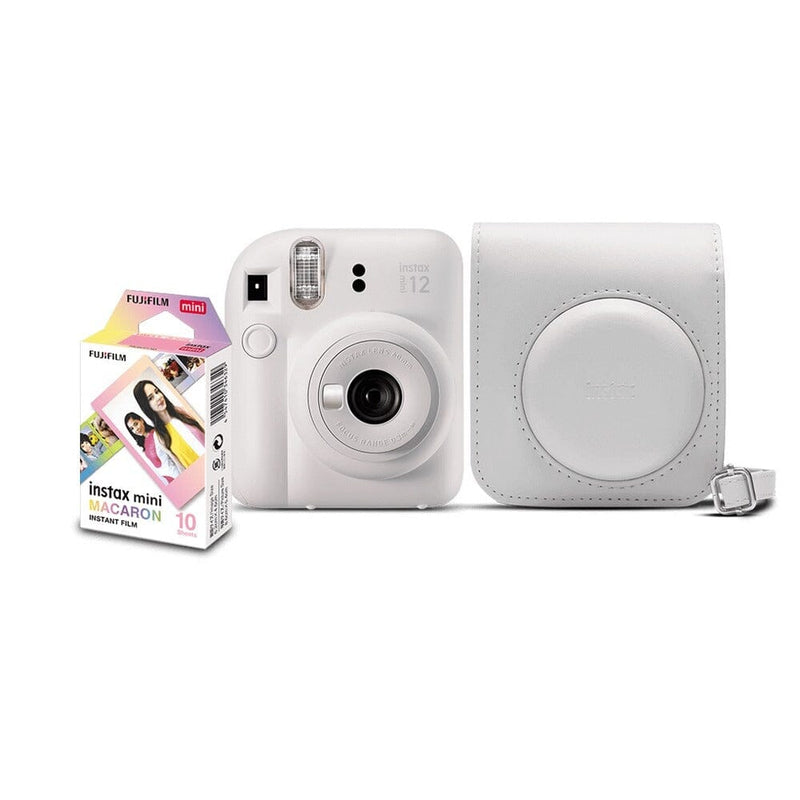 Kit Câmera Instantânea Fujifilm Instax Mini 12 Branca + Pack 10 filmes Macaron + Bolsa Branco Marfim Câmera Fujifilm 