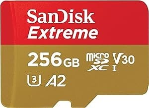 Cartão de Memória Sandisk Micro SD Extreme 190mb/s 256GB Cartão de Memória Sandisk 