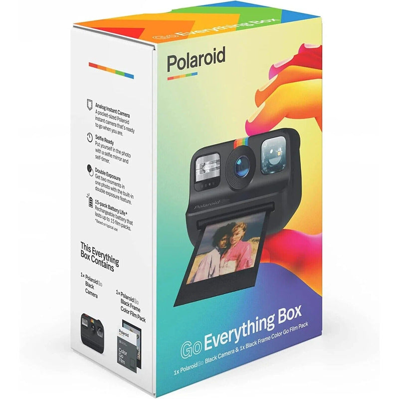 Câmera Instantânea Polaroid Go Preta com Filme 16 Fotos Black Frame Go Everything Box Câmera Polaroid 