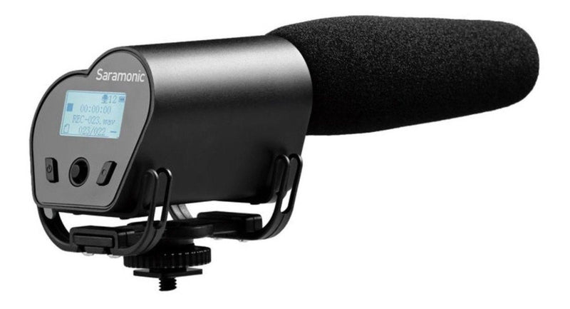 Microfone Direcional c/ Gravador de Voz Saramonic V-MIC Microfone Greika 